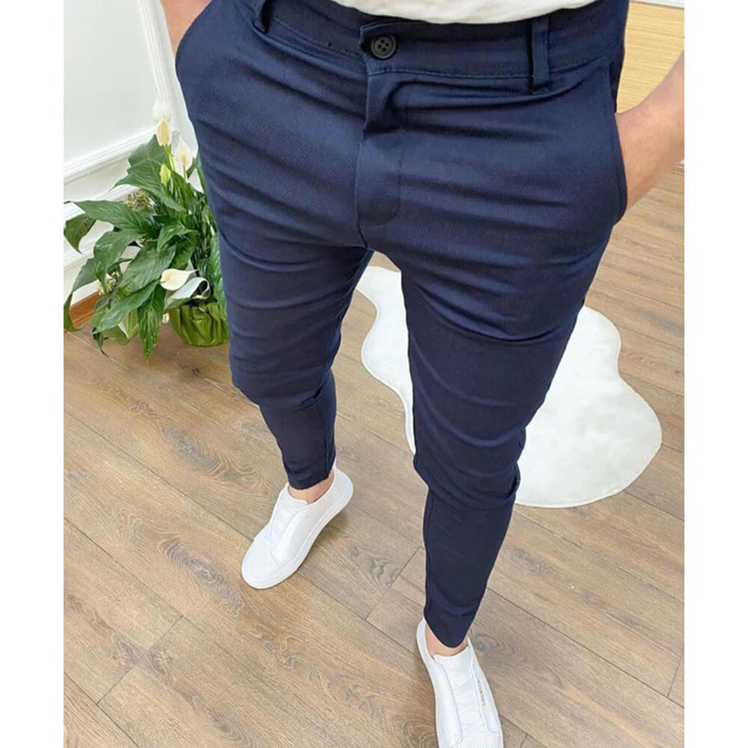 Pantalon chino slim moderne pour homme – confort stretch, look quotidien et loisirs, avec poches
