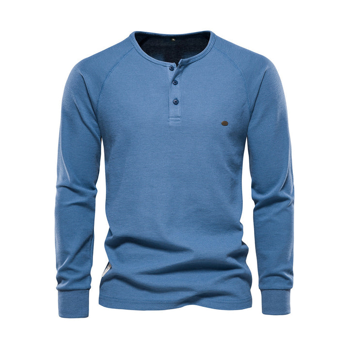 Herren Henley Langarmshirt mit Knopfleiste – Bequemes Freizeitshirt mit Rundhals für Alltag, Layering & Streetstyle