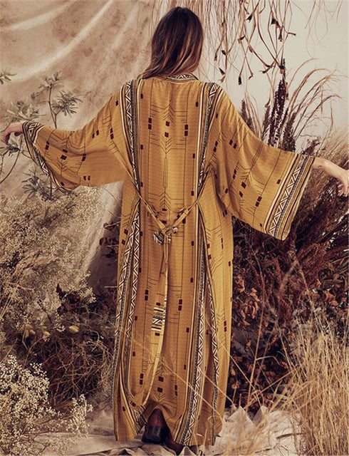 Cindy - Boho bedruckte Kimono-Strandjacke