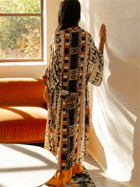 Cindy - Boho bedruckte Kimono-Strandjacke