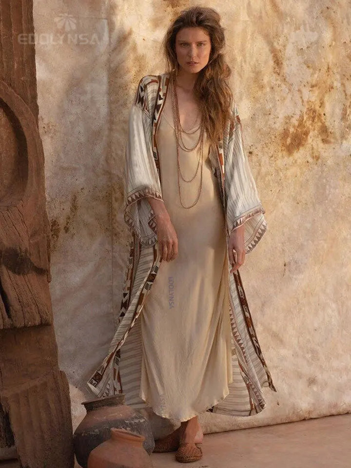 Cindy - Boho bedruckte Kimono-Strandjacke