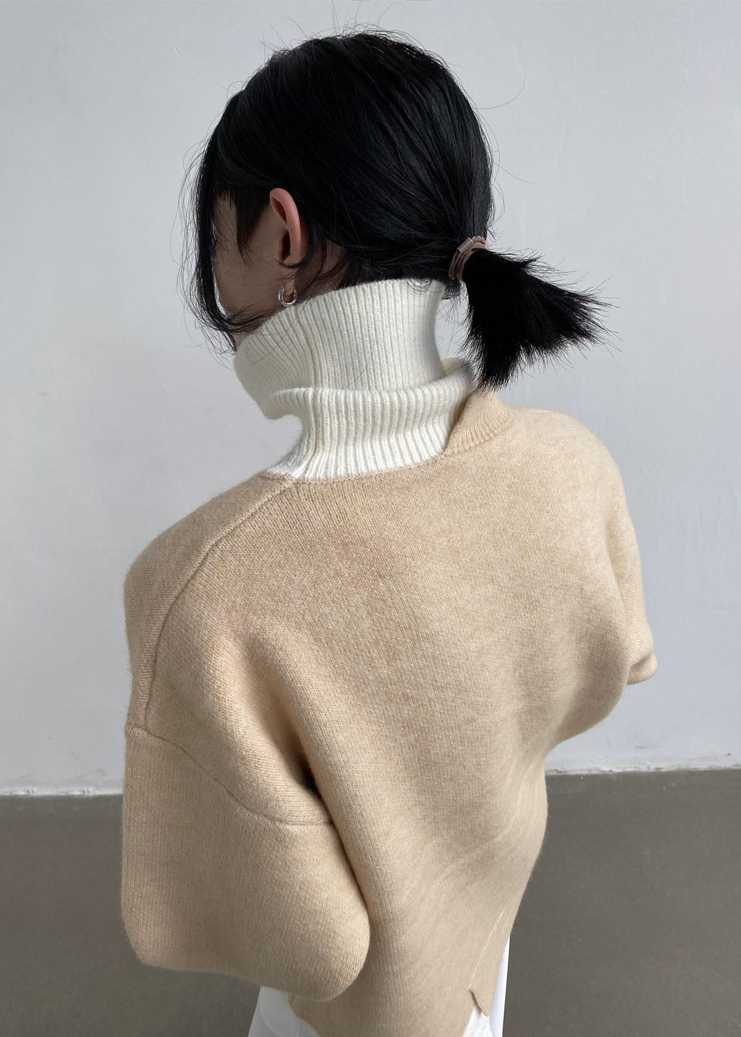 Harriette - Bohème Rollkragenpullover in Khaki