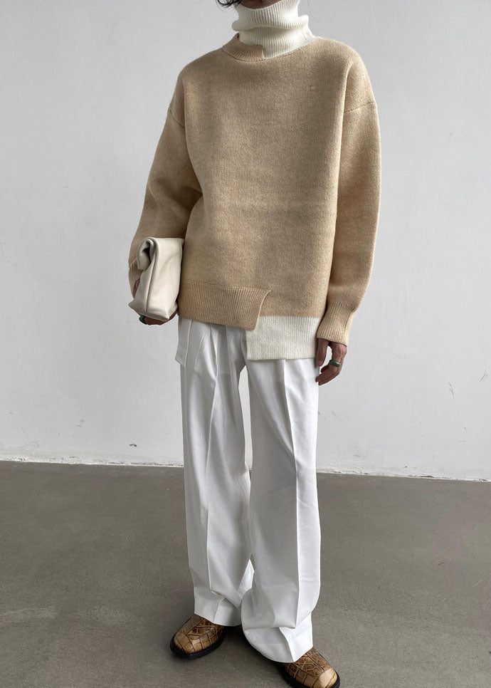Harriette - Bohème Rollkragenpullover in Khaki