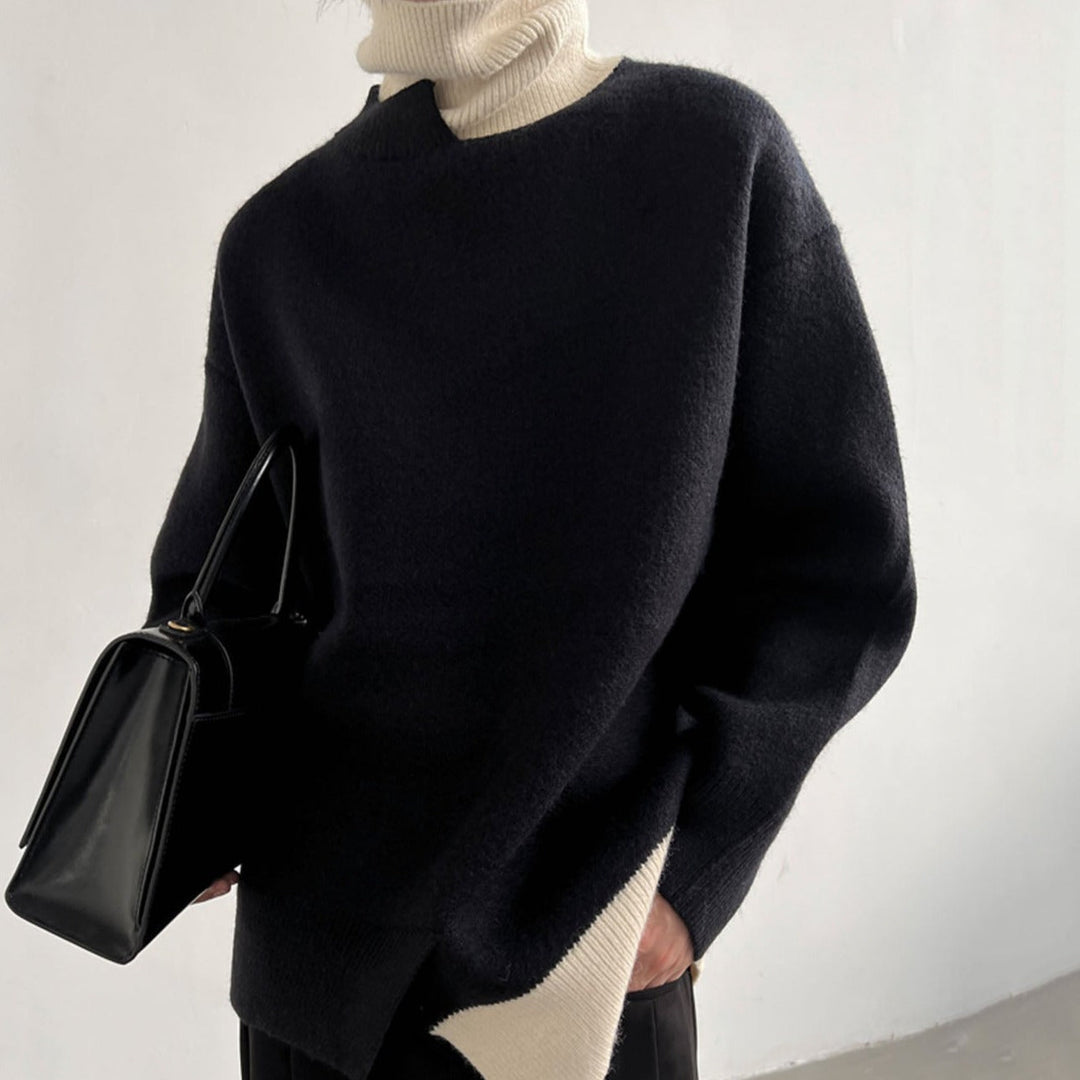 Harriette - Bohème Rollkragenpullover in Khaki