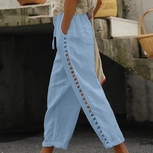 GRETA - Pantalon brodé fleur