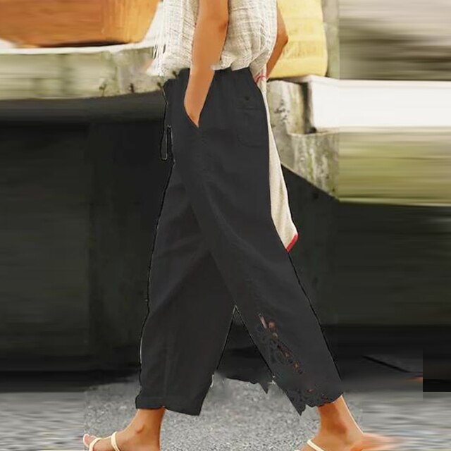 GRETA - Pantalon brodé fleur