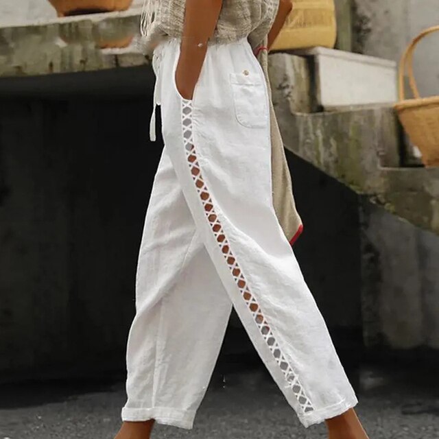 GRETA - Pantalon brodé fleur