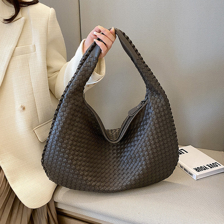 Große Schultertasche mit geflochtener Textur und weichem Hobo-Design – Stylischer Allrounder für Alltag und Reisen