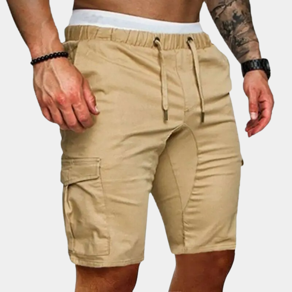 Shorts cargo homme avec ceinture élastique – Shorts d'été sportifs avec poches pour entraînement, loisirs et streetwear