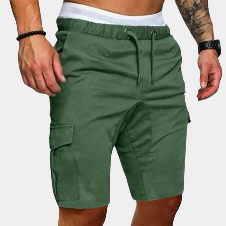 Shorts cargo homme avec ceinture élastique – Shorts d'été sportifs avec poches pour entraînement, loisirs et streetwear
