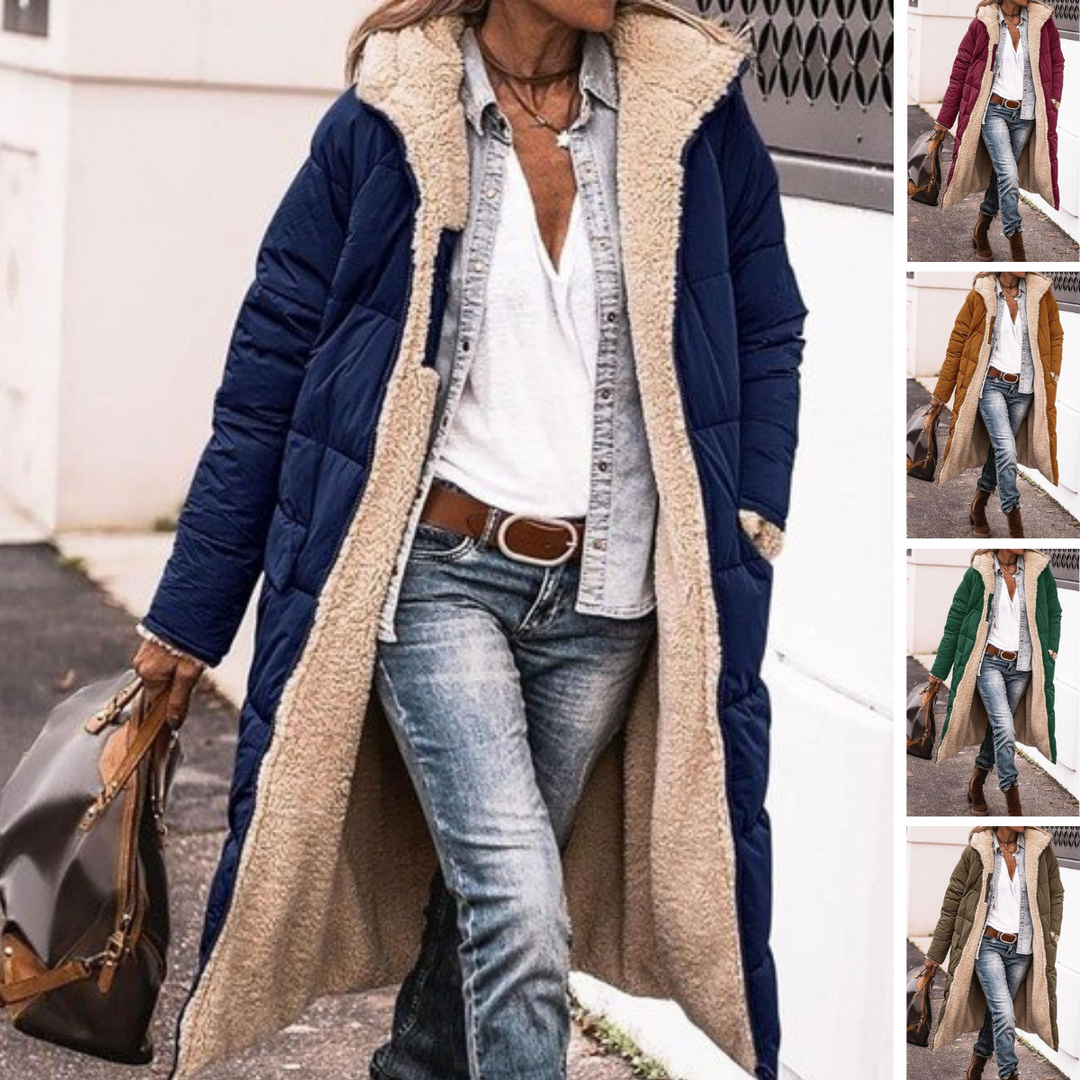 Chloe - Giacca imbottita lunga reversibile (con cappuccio)