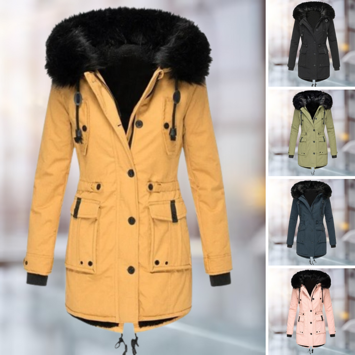 Valentina - Manteau élégant à col en coton et laine