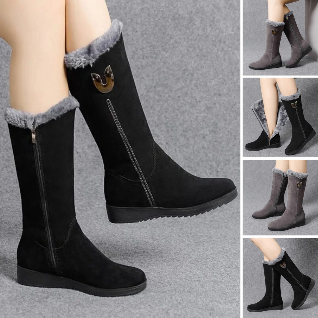 Warme Flache Winter Knöchel Stiefel Mit Wolle Für Damen | Ideal für Winter