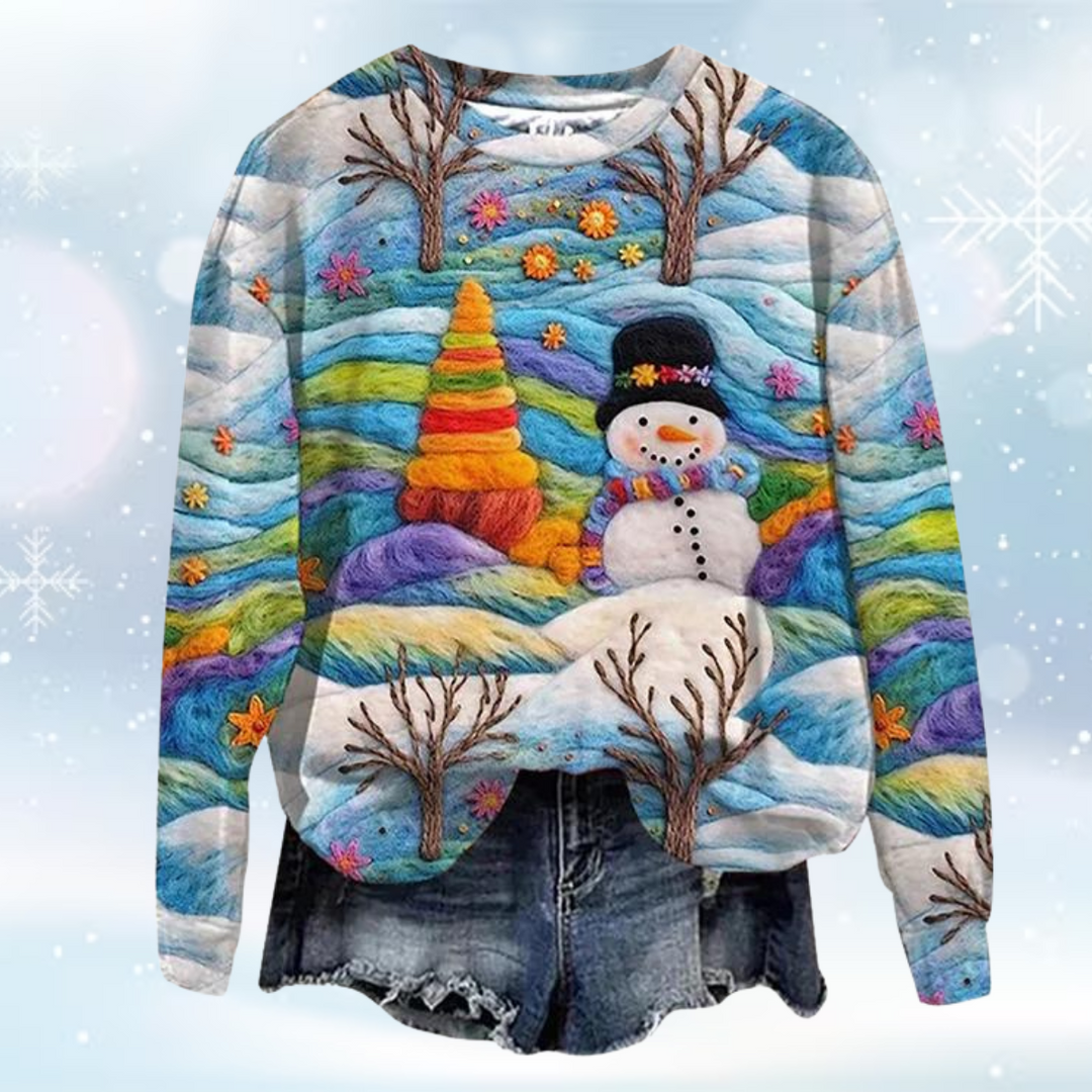 Adelinde | Pull à manches longues pour femmes avec design 3D et motif festif