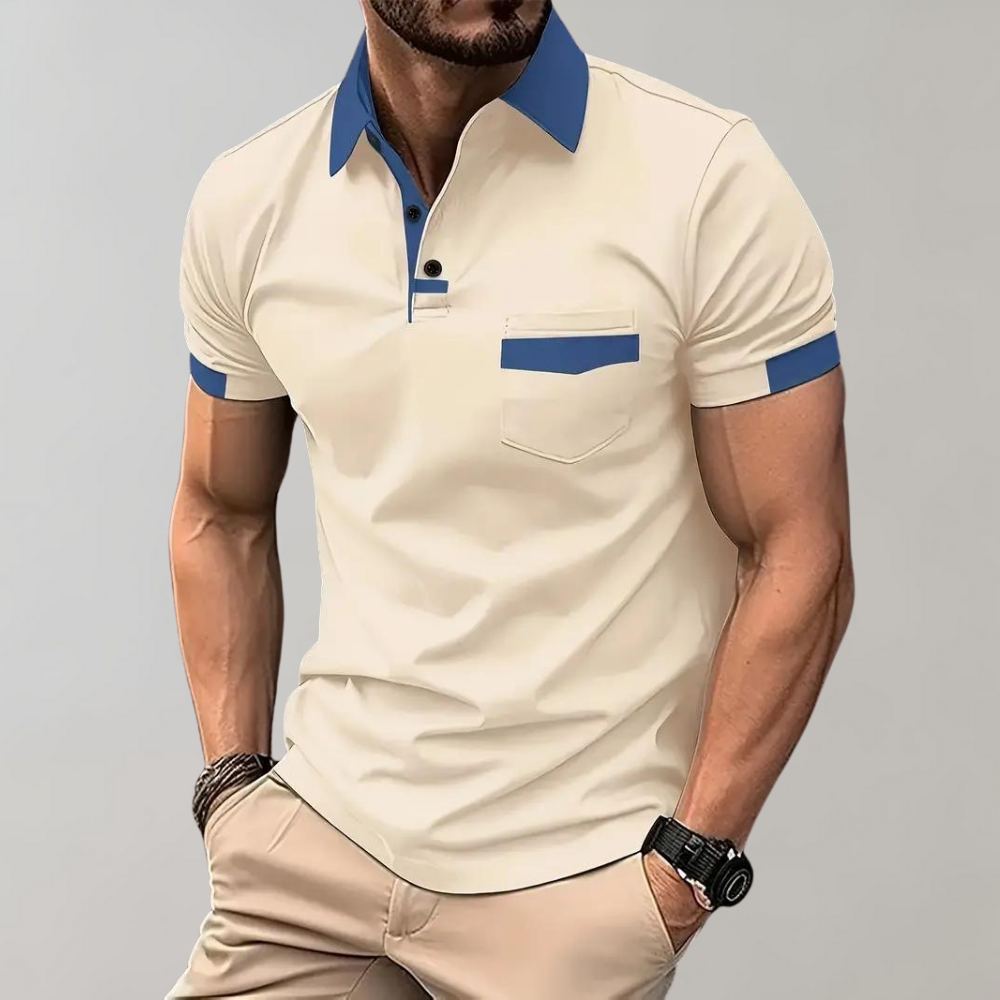 Andrew - Lässiges Baumwoll-Poloshirt mit Tasche für Männer