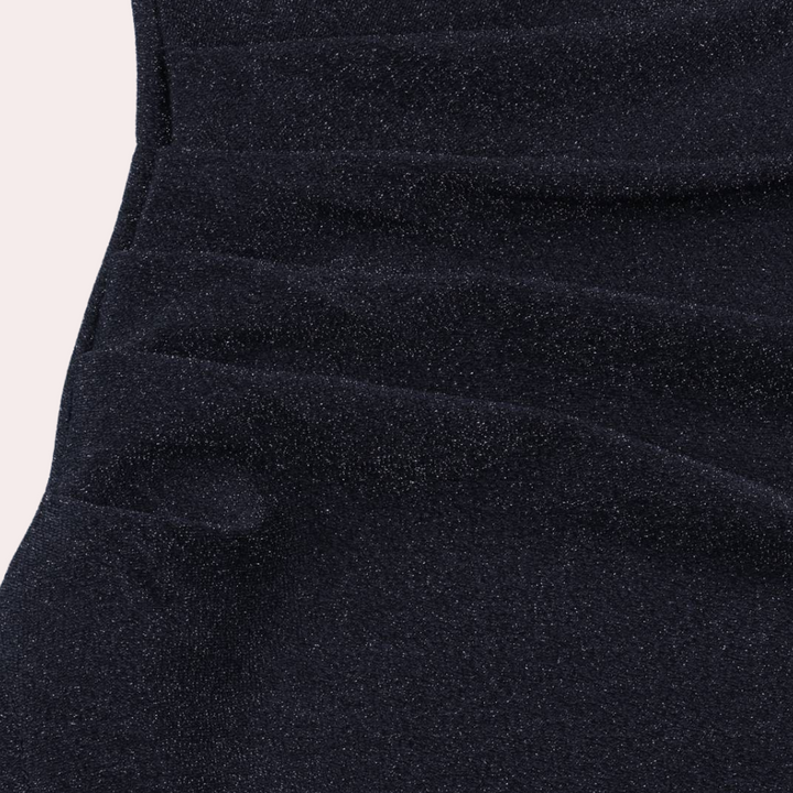 Elegante vestito da festa senza spalline con spacco sulla gamba – vestito midi aderente con effetto glitter per sera, cocktail e eventi