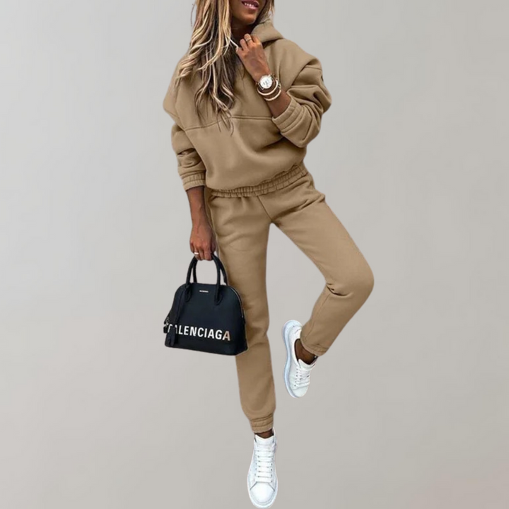Survêtement d'entraînement et de jogging en coton avec capuche dans un style rétro décontracté pour femmes | Parfait pour les loisirs