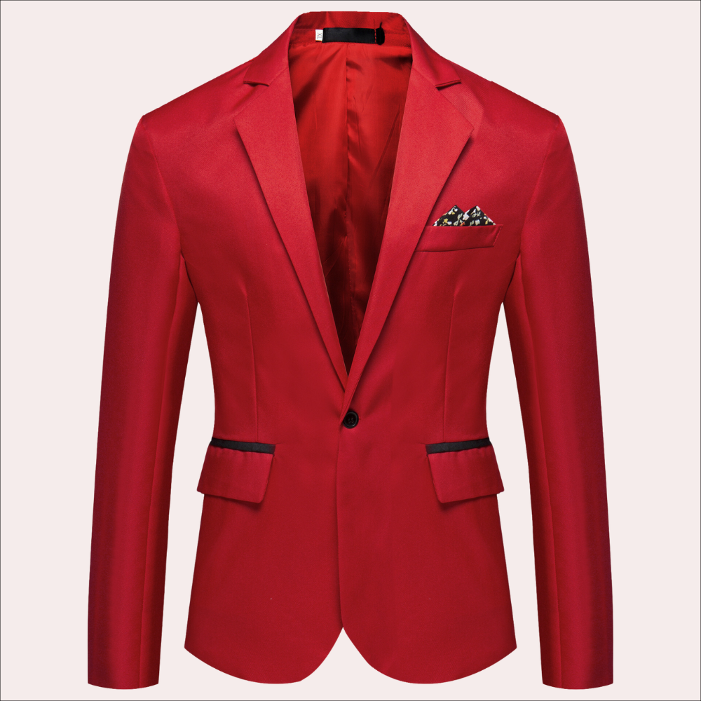 Veste élégante pour homme – Blazer slim fit avec col à revers et poche décorative, parfait pour les affaires et les événements