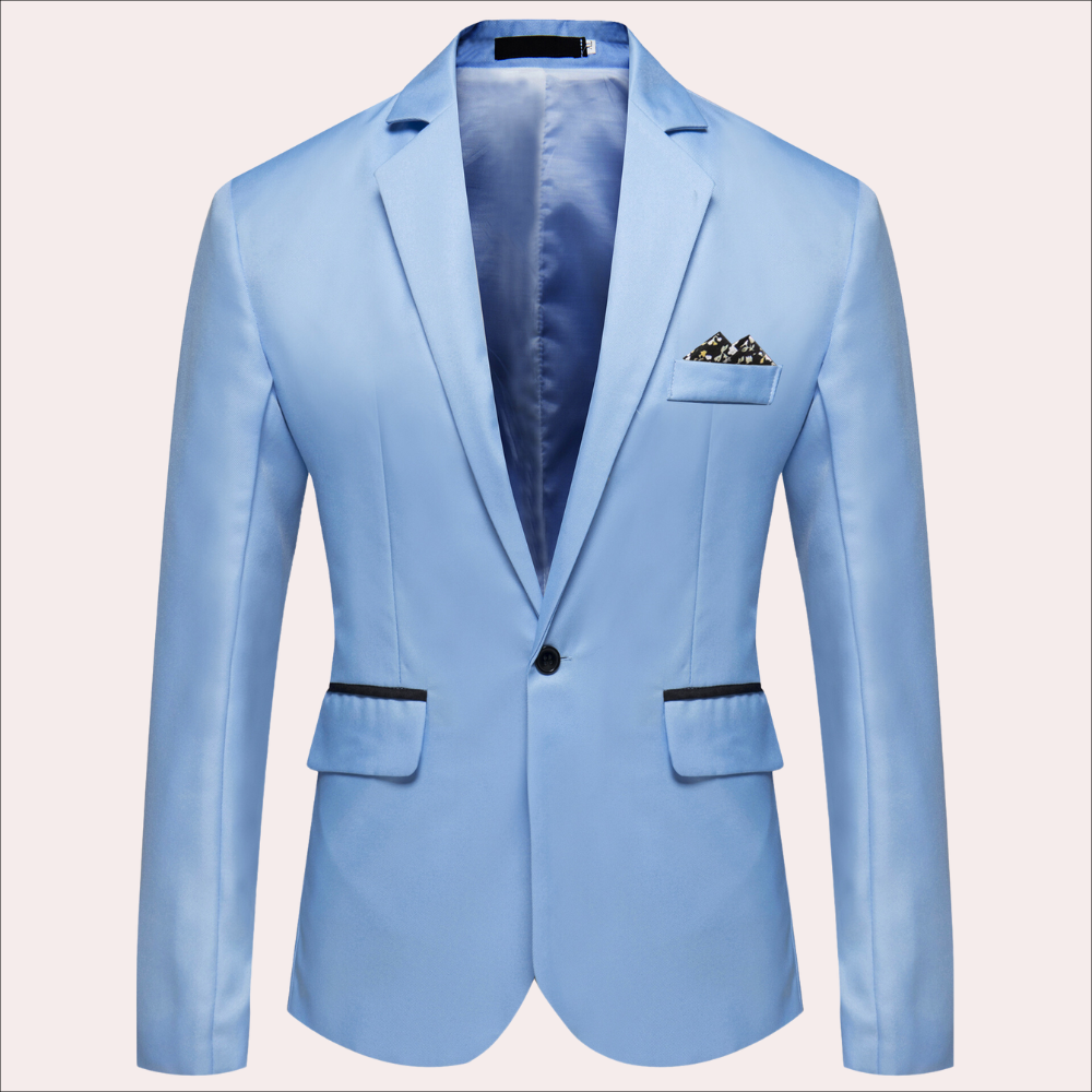 Veste élégante pour homme – Blazer slim fit avec col à revers et poche décorative, parfait pour les affaires et les événements