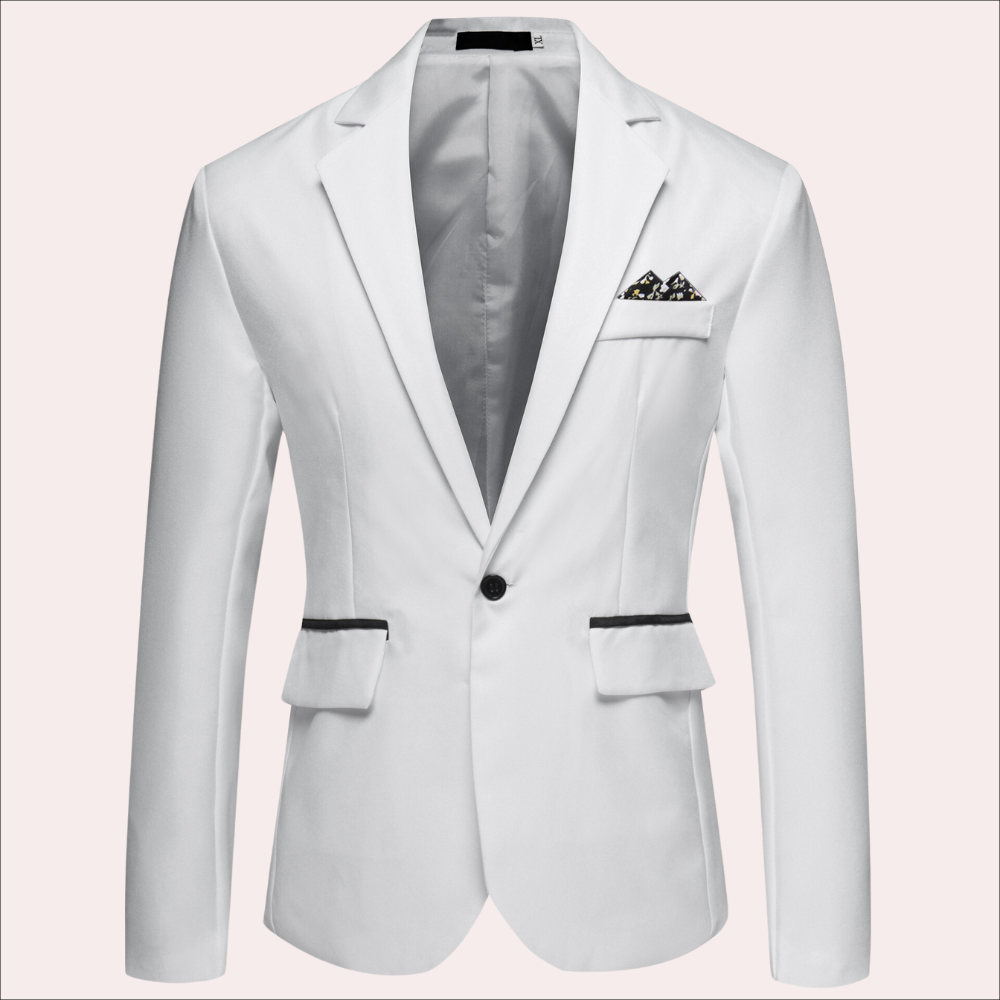 Veste élégante pour homme – Blazer slim fit avec col à revers et poche décorative, parfait pour les affaires et les événements