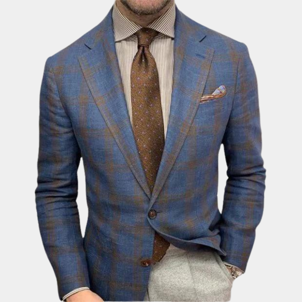 Veste élégante pour homme à carreaux – Blazer moderne slim fit pour affaires et événements