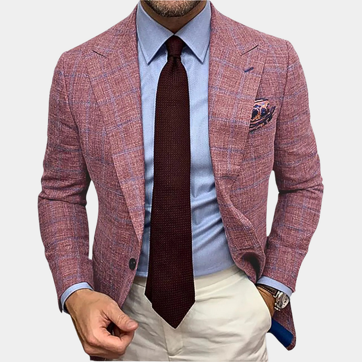Veste élégante pour homme à carreaux – Blazer moderne slim fit pour affaires et événements