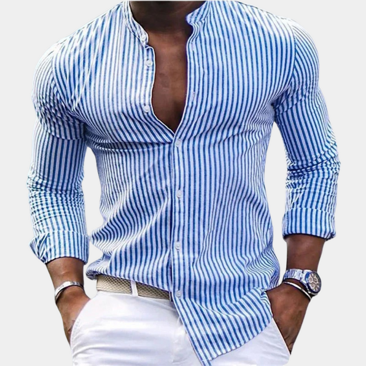 Albert - Men's Shirt - Classic - Striped / High-Quality Fabric - Suitable for Everyday Use