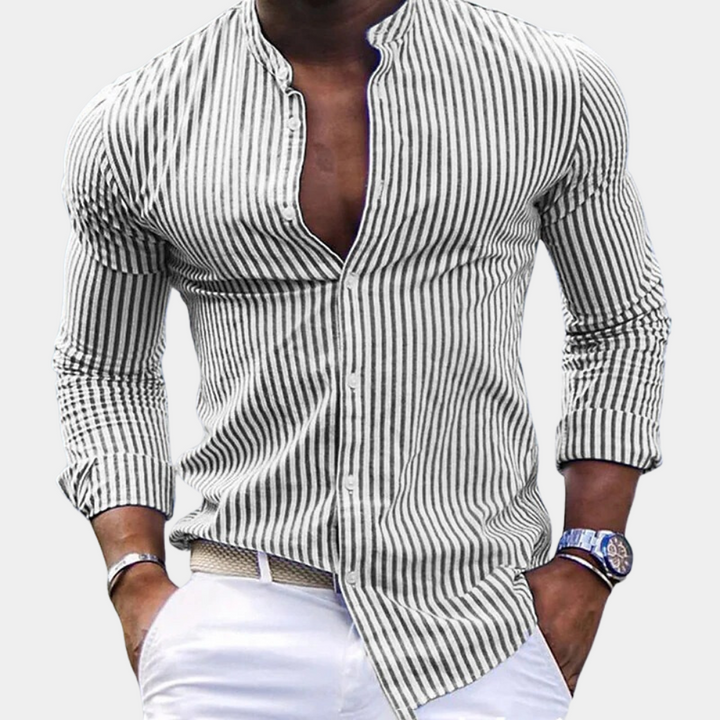 Albert - Men's Shirt - Classic - Striped / High-Quality Fabric - Suitable for Everyday Use