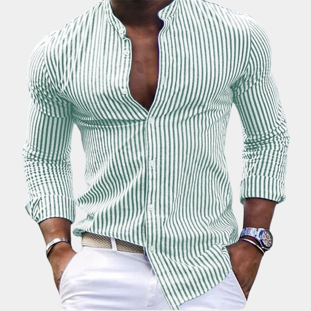 Albert - Men's Shirt - Classic - Striped / High-Quality Fabric - Suitable for Everyday Use