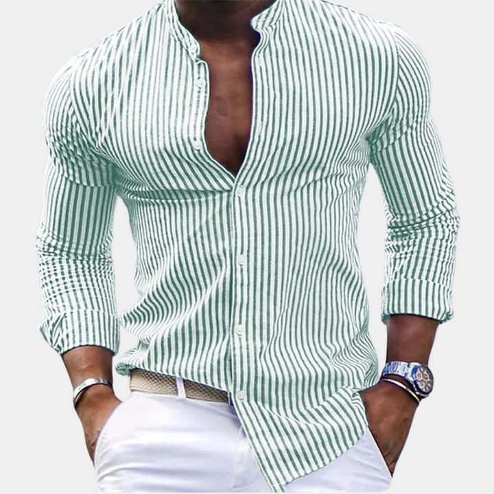 Albert - Men's Shirt - Classic - Striped / High-Quality Fabric - Suitable for Everyday Use