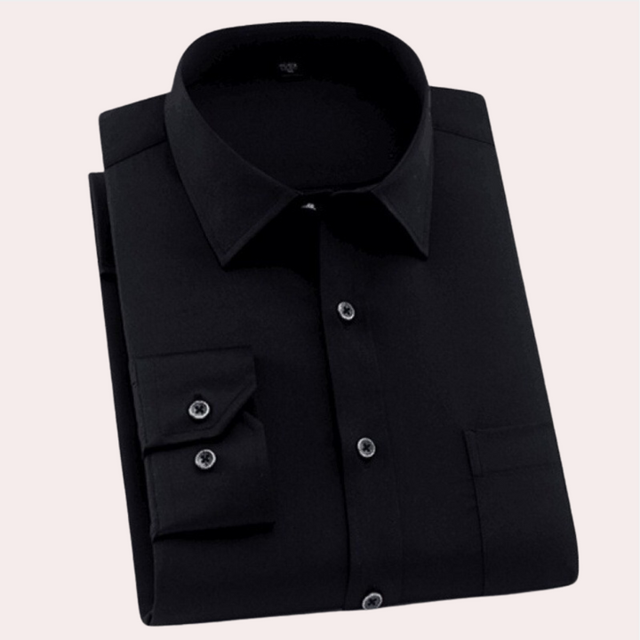 Chemise business homme – Chemise élégante à manches longues avec col classique pour bureau et occasions festives