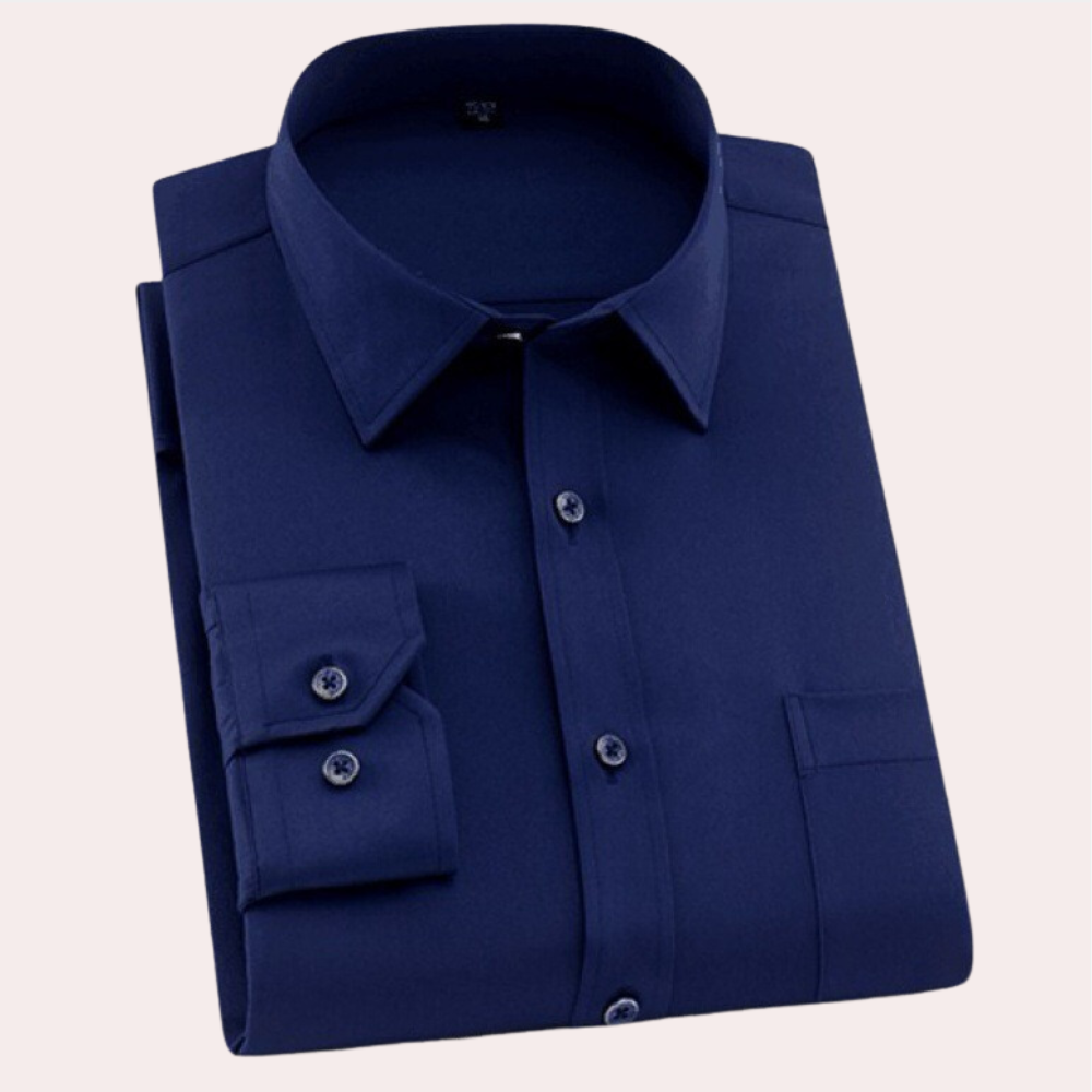 Chemise business homme – Chemise élégante à manches longues avec col classique pour bureau et occasions festives