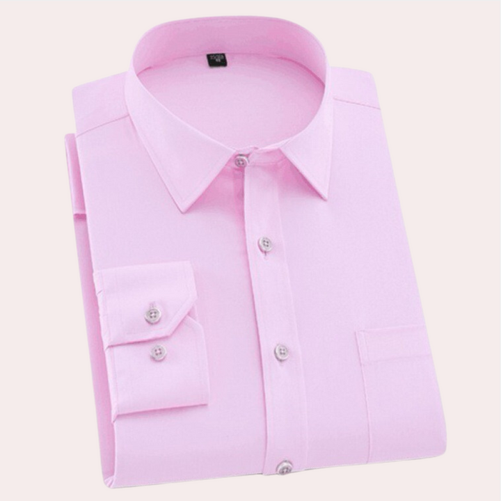 Chemise business homme – Chemise élégante à manches longues avec col classique pour bureau et occasions festives