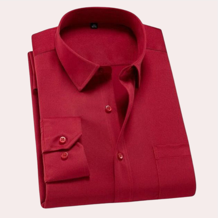 Chemise business homme – Chemise élégante à manches longues avec col classique pour bureau et occasions festives