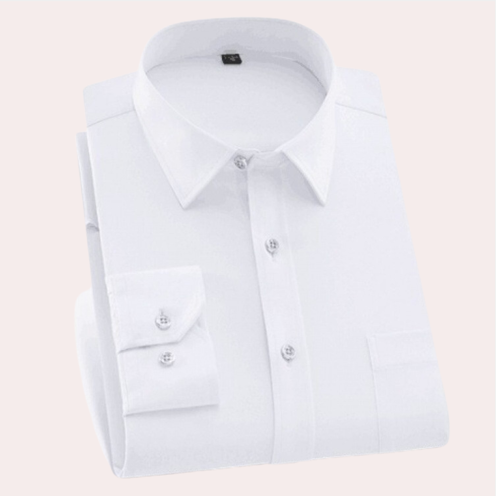 Chemise business homme – Chemise élégante à manches longues avec col classique pour bureau et occasions festives