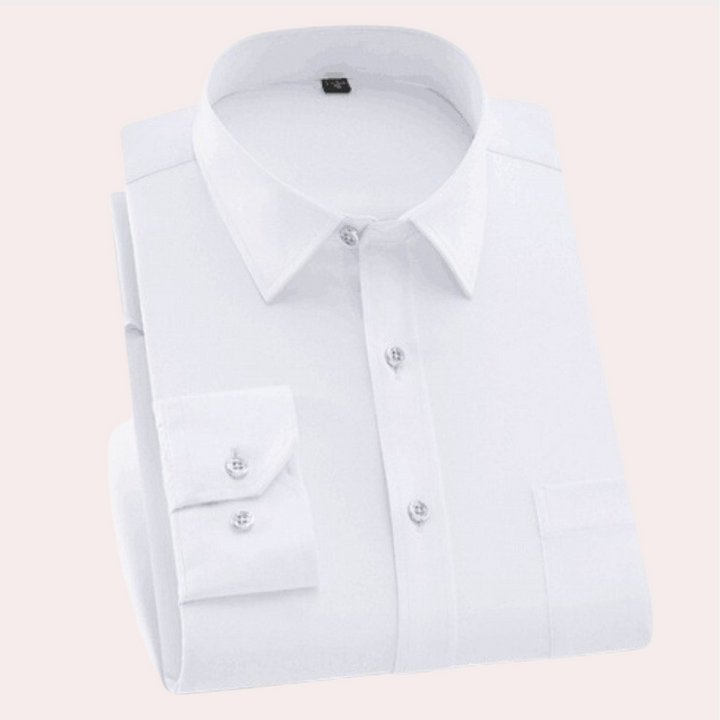 Chemise business homme – Chemise élégante à manches longues avec col classique pour bureau et occasions festives