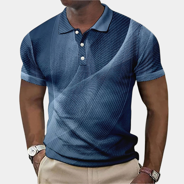 Polo homme avec impression 3D moderne – Polo à manches courtes coupe slim pour loisirs et quotidien