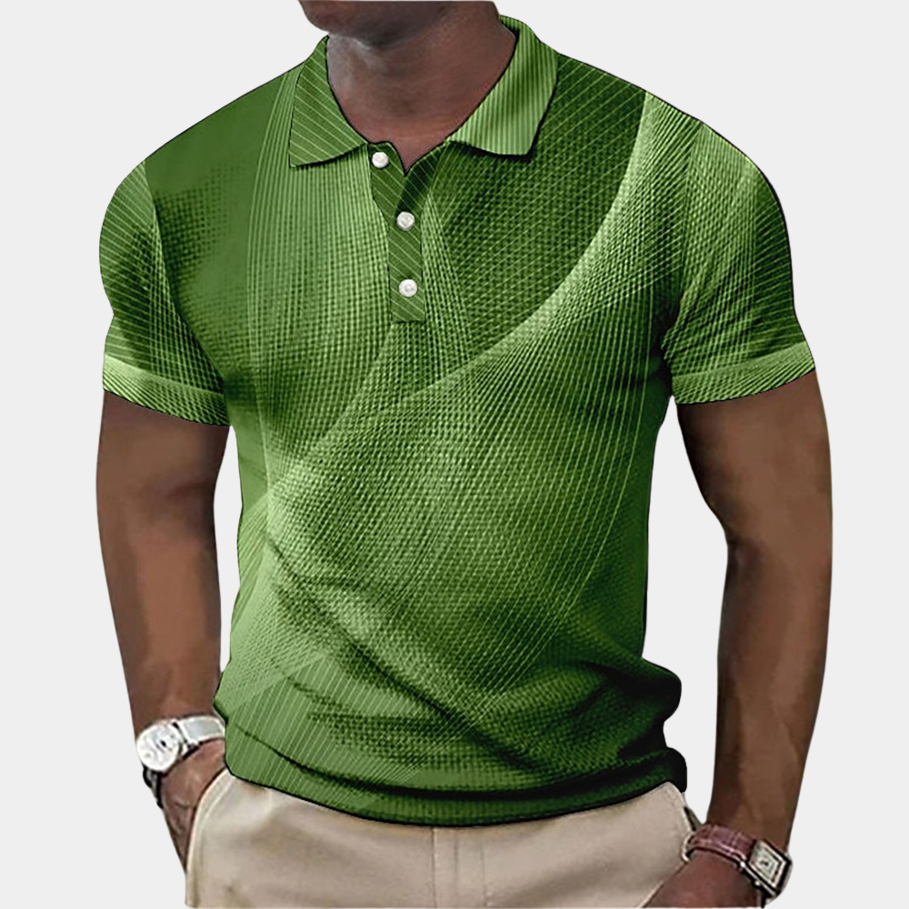 Polo homme avec impression 3D moderne – Polo à manches courtes coupe slim pour loisirs et quotidien