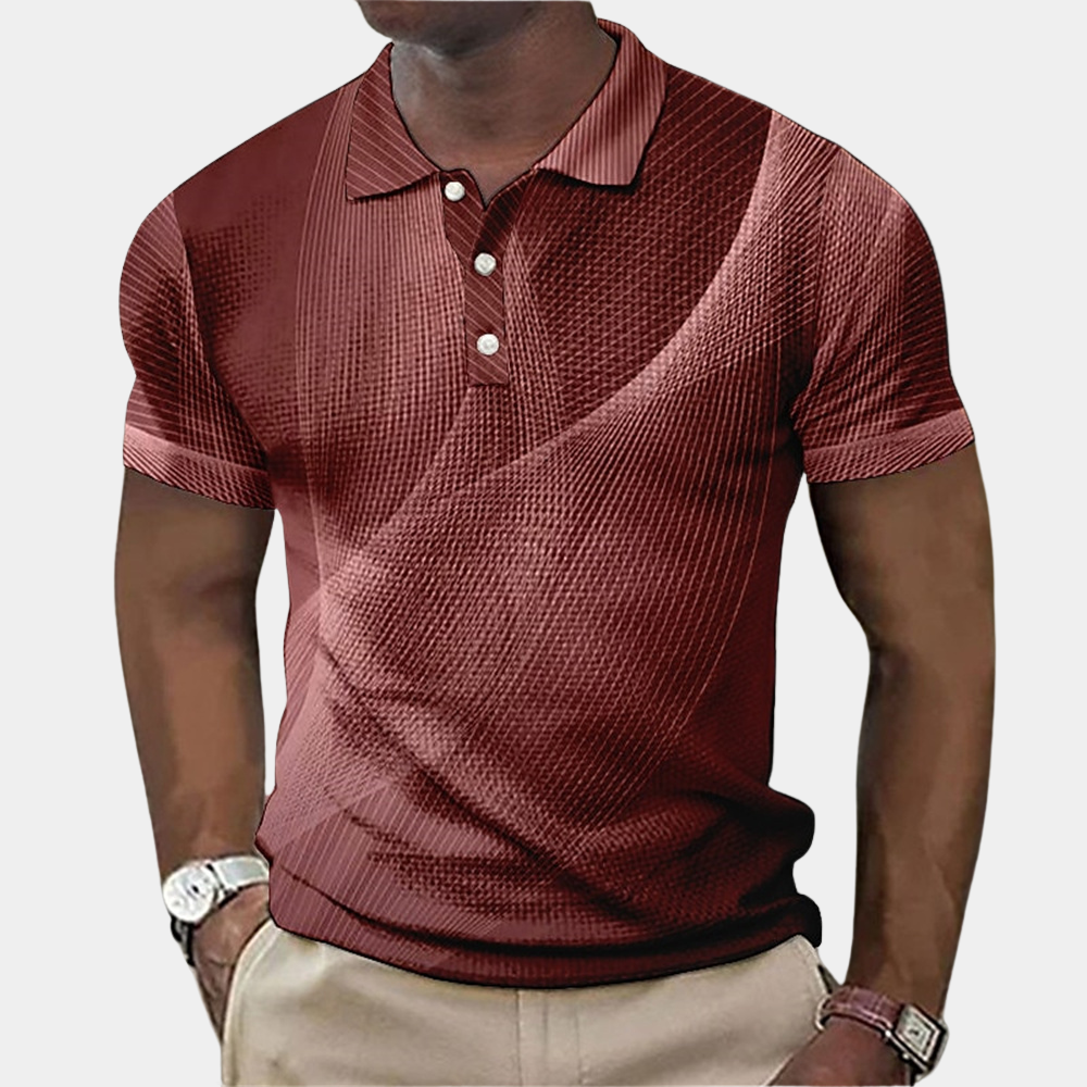 Polo homme avec impression 3D moderne – Polo à manches courtes coupe slim pour loisirs et quotidien