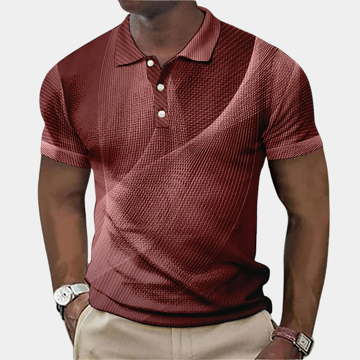 Polo homme avec impression 3D moderne – Polo à manches courtes coupe slim pour loisirs et quotidien