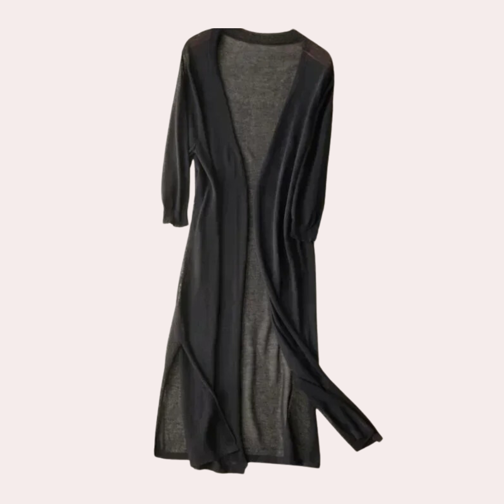 Cardigan estivo da donna – Giacca leggera lunga con maniche 3/4 per spiaggia e tempo libero