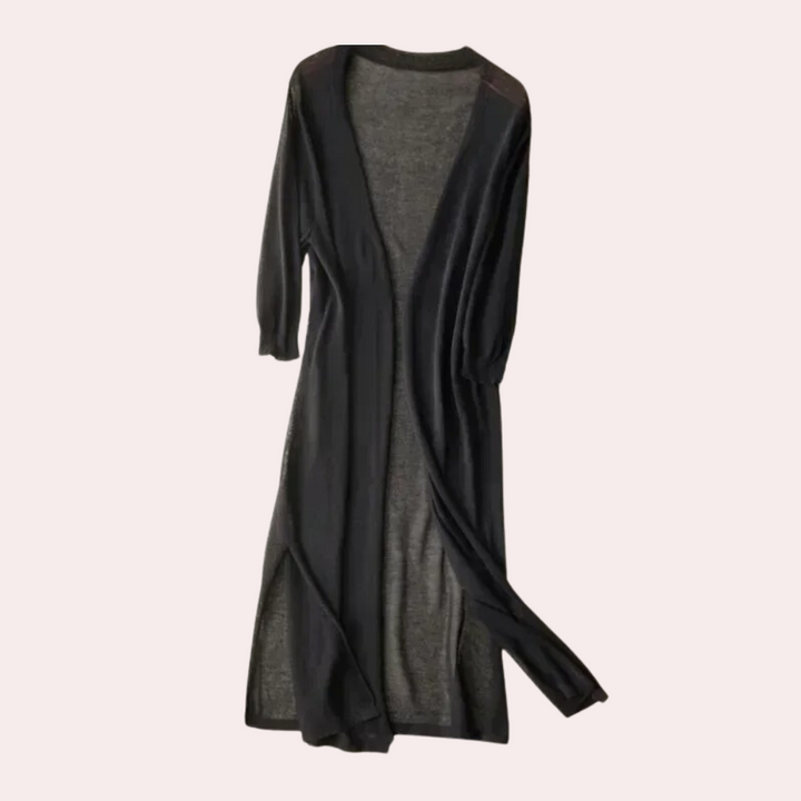 Cardigan estivo da donna – Giacca leggera lunga con maniche 3/4 per spiaggia e tempo libero