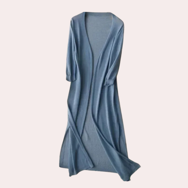 Cardigan estivo da donna – Giacca leggera lunga con maniche 3/4 per spiaggia e tempo libero