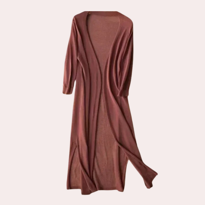 Cardigan estivo da donna – Giacca leggera lunga con maniche 3/4 per spiaggia e tempo libero