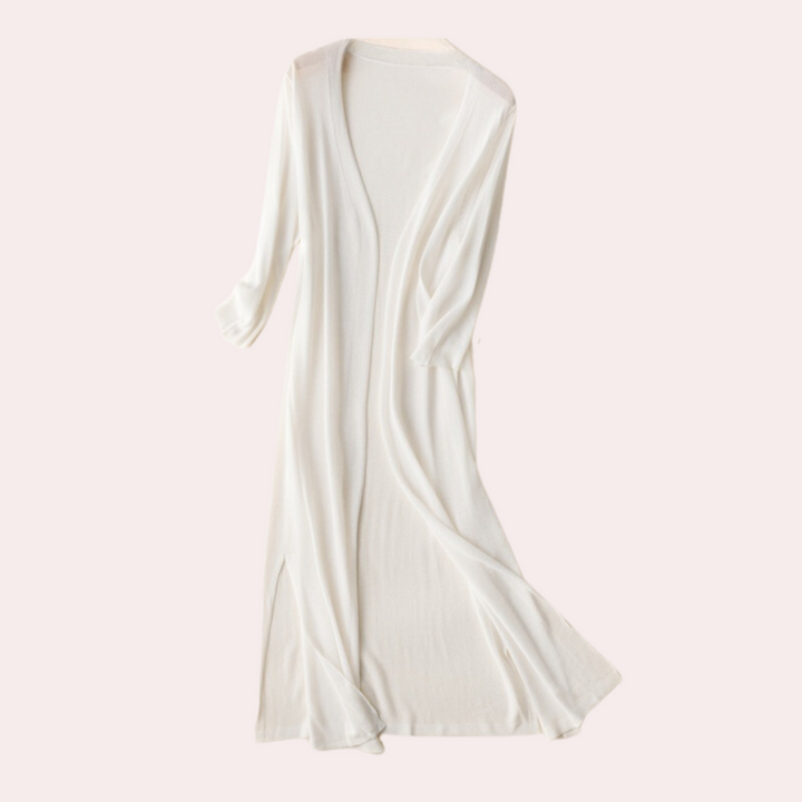 Cardigan estivo da donna – Giacca leggera lunga con maniche 3/4 per spiaggia e tempo libero