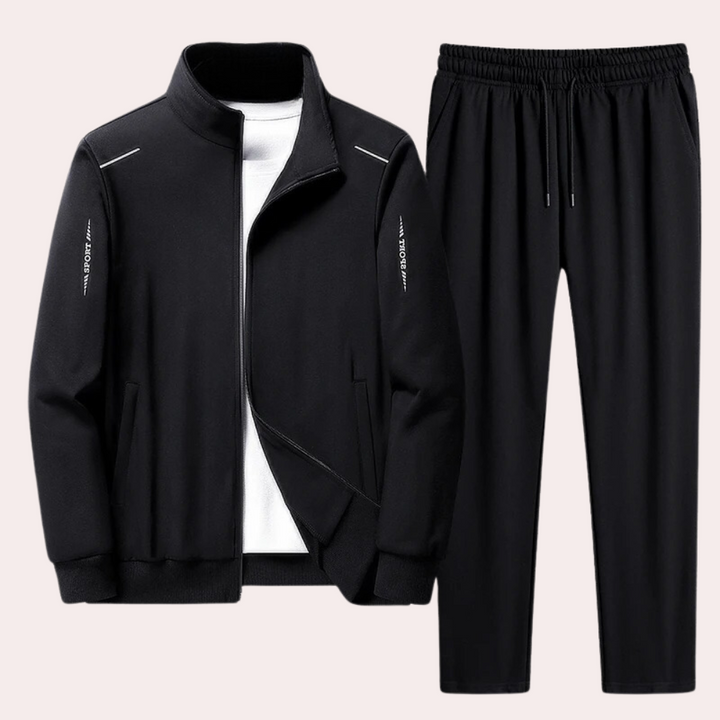 Survêtement homme 2 pièces – Ensemble d'entraînement avec veste zippée & pantalon de jogging | Décontracté & confortable pour le quotidien, le fitness & les loisirs