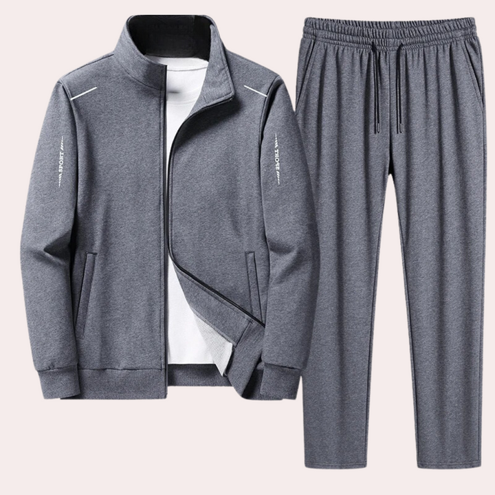 Survêtement homme 2 pièces – Ensemble d'entraînement avec veste zippée & pantalon de jogging | Décontracté & confortable pour le quotidien, le fitness & les loisirs