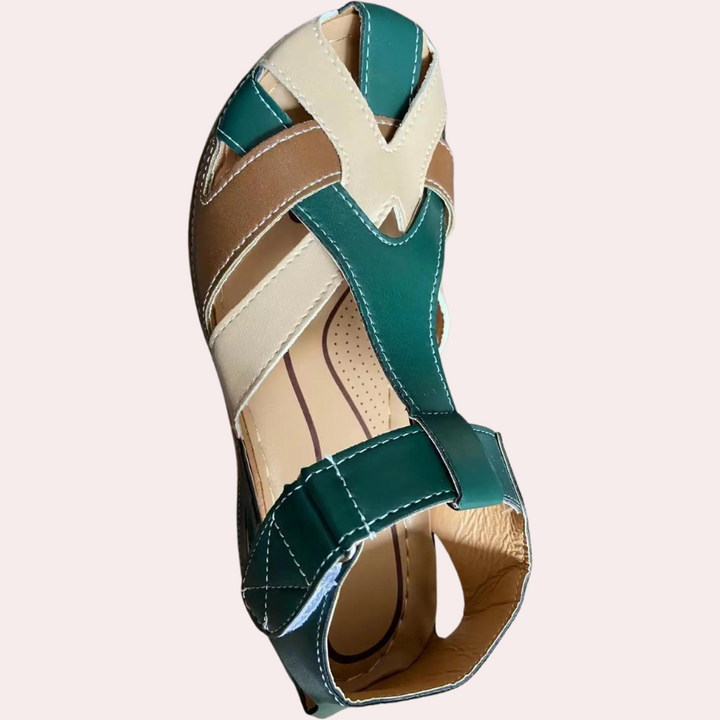 Sandales confortables pour femmes avec fermeture auto-agrippante – mocassins d'été style rétro avec semelle souple