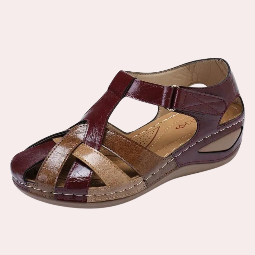 Sandales confortables pour femmes avec fermeture auto-agrippante – mocassins d'été style rétro avec semelle souple