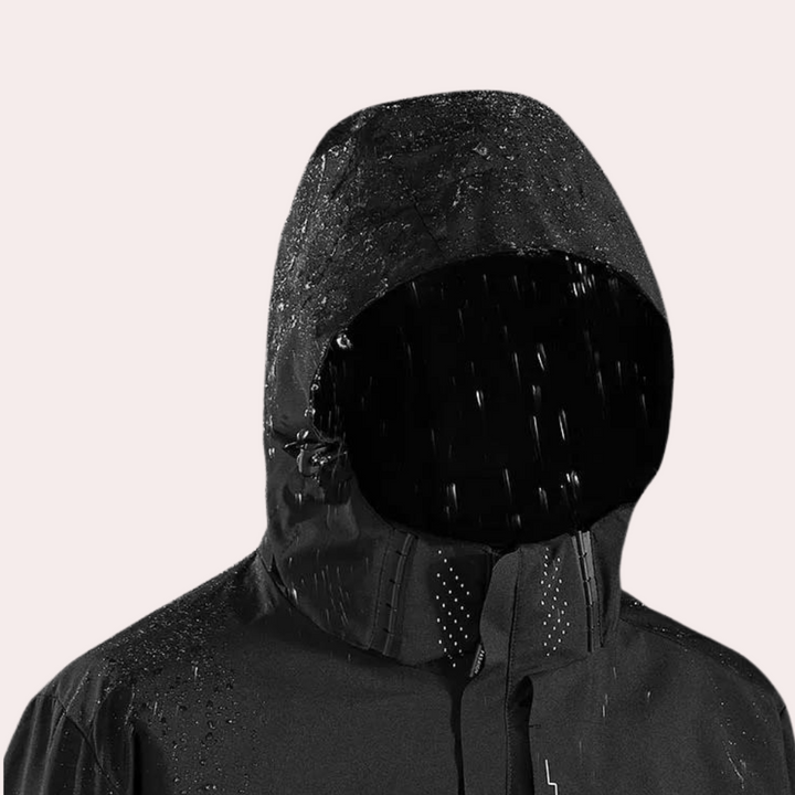 Giacca leggera da uomo per la mezza stagione con cappuccio – antivento, idrorepellente e motivo tropicale alla moda per primavera e autunno